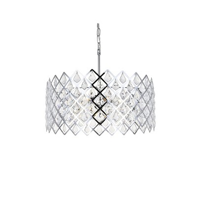 Lyla 21" Chrome Crystal Pendant Light