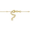 Lock & Heart Pink Enamel Charm Bracelet Diamond Cut Cable and Ball Bead Chain, 7+1"Ext. - 4 of 4