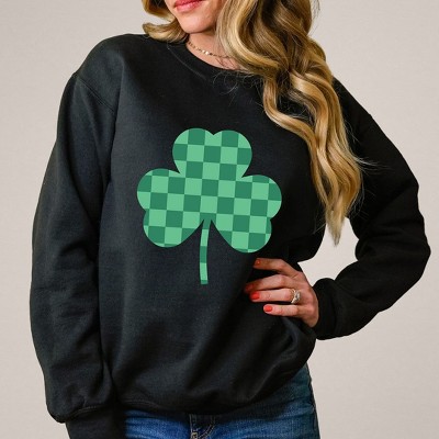 Simply Sage Market Women's Graphic Sweatshirt Checker Shamrock
