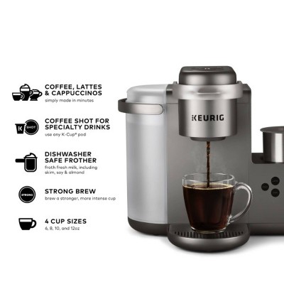 Nickel Automatic Coffee Machine with Steam Wand and Pod Compatibility