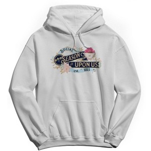 Rerun Island Women's Social Seasons Long Sleeve Oversized Graphic Cotton Sweatshirt Hoodie - 1 of 2