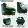 360-degree Swivel Accent Barrel Chair Upholstered in Velvet with Pillow and Oversized Cushion - 4 of 4