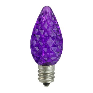 Northlight Pack of 25 Faceted LED C7 Purple Christmas Replacement Bulbs - 1 of 2