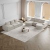 Modern Curved L-Shaped Sectional Sofa with Chaise, Double Cushion Design Modular Sofa, Upholstered Couch with Chenille Cover-Cuddlewood - 3 of 4