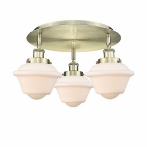 Oxford - 3 Light Flush Mount In Art Deco Style-8 Inches Tall and 18.25 Inches Wide - 1 of 1