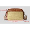 FATMOON Straw & Vegan Leather Crossbody Bags for Women Bohemian Summer Shoulder Purse Handbags with Wide Strap Vacation - Brown - 3 of 4