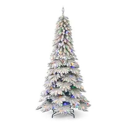 Christmas Snow Kissed Pine Flocked Slim Tree 7ft