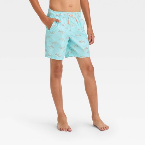 Navy Shark Board Shorts I Boys Swim Shorts Online