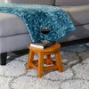FURNIinspire Ottomans And Benches Carved Wooden Step Stool Fun Designs Premium Rubberwood Versatile Use, Maple Leaf Style, Brown, 11.00"*11.00"*10.00" - 4 of 4