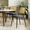 Bencmate Accent Chairs Dining Chairs Set of 2, Modern Kitchen Chairs with Rattan Backrest, Accent Chairs, Gray, 21.3"*19.3"*31.1" - 2 of 4