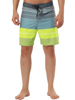 TATT 21 Men's Summer Casual Drawstring Waist Color Block Board Shorts