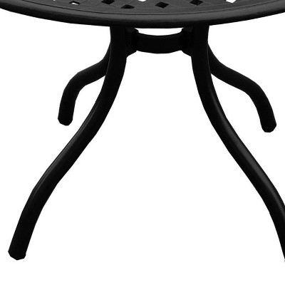 42" Black Aluminum Round Mesh Patio Dining Table