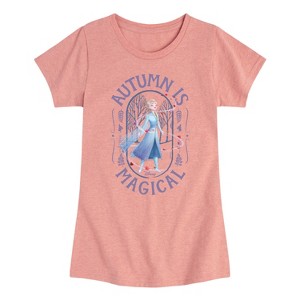 Girls' - Frozen - Elsa Autumn Is Magical Fitted Short Sleeve Graphic T-Shirt - 1 of 4