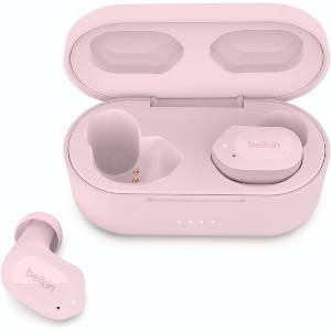 Belkin Wireless Earbuds, SoundForm Play True Wireless Earphones with USB C Quick Charge, IPX5 Water Resistant, 38 Hour Play Time, Pink, AUC005btPK - 1 of 4