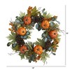 Nearly Natural 24” Pumpkins, Pine Cones and Berries Fall Artificial Wreath - 2 of 3