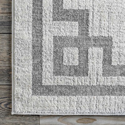 Gray Rectangular Reversible Synthetic Area Rug 5' x 7'