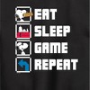 Boys' - Peanuts - Eat Sleep Game Snoopy Graphic Long Sleeve Fleece Sweatshirt - 2 of 4