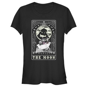 Juniors Womens The Nightmare Before Christmas Halloween Oogie Boogie and his Boys Moon Tarot Card T-Shirt - 1 of 4