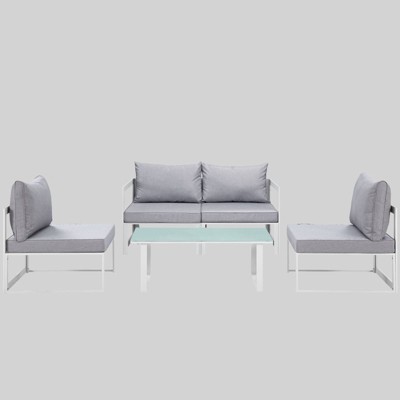 Fortuna 5pc Outdoor Patio Sectional Set - Gray - Modway