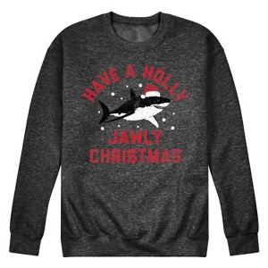 Men's - Instant Message - Have A Holly Jawly Christmas Graphic Fleece Sweatshirt - 1 of 4