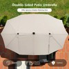 Costway Outdoor 15' Double-Sided Patio Umbrella 48 Solar LED Lights Crank & Base - 4 of 4