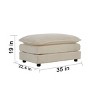 35" Chenille Ottoman Footrest, Modern Upholstered Bench for Living Room, Modular Sofa Extension-3irtyhousy - 4 of 4