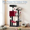 Lyngins 44 Inch Multi-Level Cat Tree Tower, Interactive Cat Tower with Cat Scratching Post & Hammock, Cat House for 2-3 Cats (Includes Cat Toys) - 3 of 4