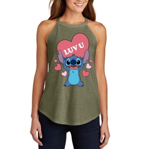 Women's - Lilo and Stitch - Luv U Graphic High Neck Tank - 1 of 3