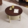 PAGED Vintage Style 2-Tier Wooden Coffee Table with Storage,Mid-Century Cocktail Table End Table Center Table for Living Room - 2 of 4