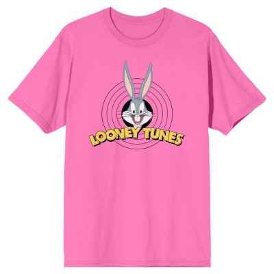 Mens Pink Looney Tunes Characters Short Sleeve Graphic Tee Shirt