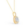 Pompeii3 1 1/4Ct Halo Diamond Moissanite Pendant Necklace 18" 14k Yellow Gold (1/3" tall) - 2 of 4