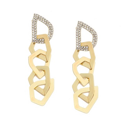 SOHI Women's Gold Link Drop Earrings