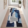 2 x 6 ft Polyester Imitation  Gray Rectangular Hallway Bathroom Entryway Kitchen Office Color Block Printed Modern Washable Area Rug - 2 of 4