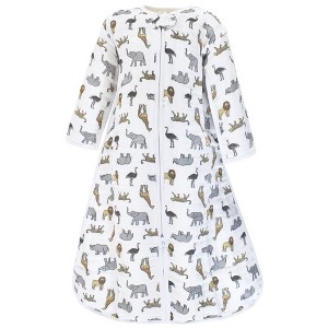 Hudson Baby Infant Long Sleeve Muslin Sleeping Bag, Wearable Blanket, Sleep Sack, Modern Safari, 6-12 Months - 1 of 2