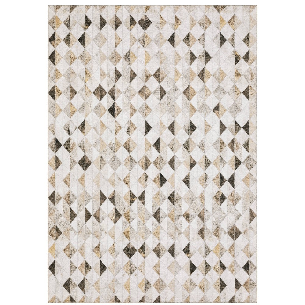 5'x7' Marcel Geometric Animal Print Area Rug Beige/Brown - Captiv8e Designs