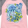 Girls' - Instant Message - Jellyfish Ramune Shirt Tail Raglan Graphic T-shirt - 2 of 4
