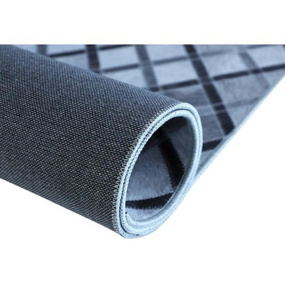 All Squared Away 5' x 8' Gray Faux Cowhide Geometric Area Rug