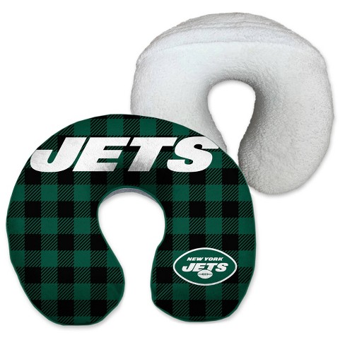 Nfl New York Jets Buffalo Check Memory Foam Travel Pillow With