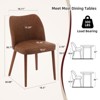 Leather Dining Chairs Set of 2 Upholstered PU Dining Chair w/Wood Legs, Wing Backrest, Wooden Kitchen Chairs w/Thick Cushions, Leveling Feet - 3 of 4