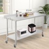 60X24x35 Inch Stainless Steel Work Table with Double Shelf, Heavy Duty Prep Station for Kitchen Restaurant or Garage Storage - 4 of 4
