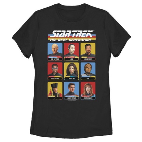 Women's Star Trek: The Next Generation Starfleet Crew Portraits Playing Cards Frame T-Shirt - image 1 of 4