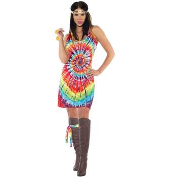 Underwraps Costumes Tie Dye Mini Dress Adult Costume