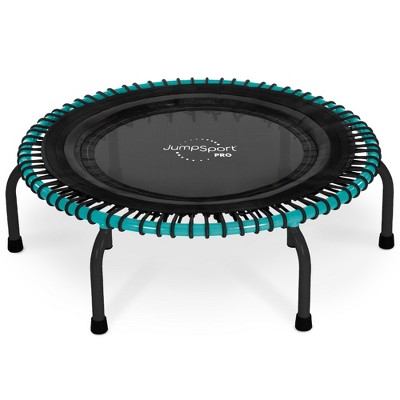 JumpSport 350 PRO Indoor Heavy Duty Lightweight Round Fitness Trampoline with Videos, Secure Arched Legs, and Quiet, Safe Bounce