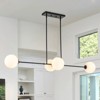 LLHZSY 4-Light Modern Linear Chandelier Cluster Globe Glass Kitchen Island Ligh-W 47 3/5"x D 13 4/5" x H 5 9/10"-Black/Gold - 2 of 4