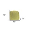 18" Gray and Natural Cotton And Jute Cube Pouf Ottoman - 3 of 4