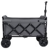 Whisen Lightweight Folding Utility Wagon Cart with Dual-Layer Expandable Storage, 360°Swivel Wheels - 3 of 4
