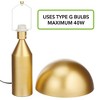 mDesign Metal Dome Desk Lamp - Office, Bedroom, Nursery, Living Room, Soft Brass - 4 of 4