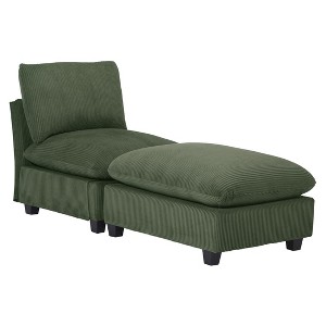 WestinTrends Hearthside 68.5" Corduroy Upholstered Indoor Chaise Lounge Chair - 1 of 4