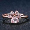 Maya's Grace Adjustable Crystal Zircon Paw Print Ring for Women - 2 of 4