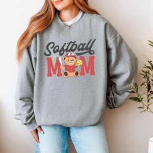 Simply Sage Market Softball Mom Teddy Bear Sweatshirt - 1 of 4
